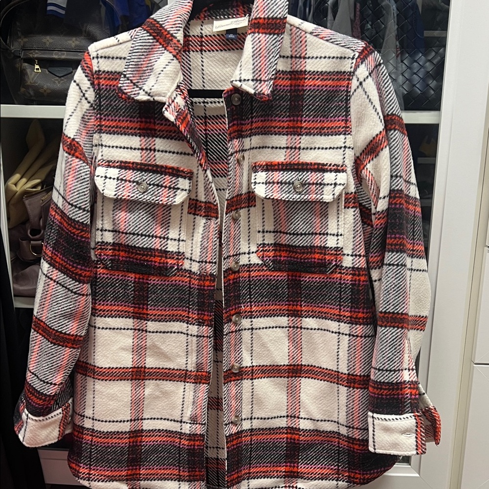 Universal Thread Red and Black Plaid Utility Jacket